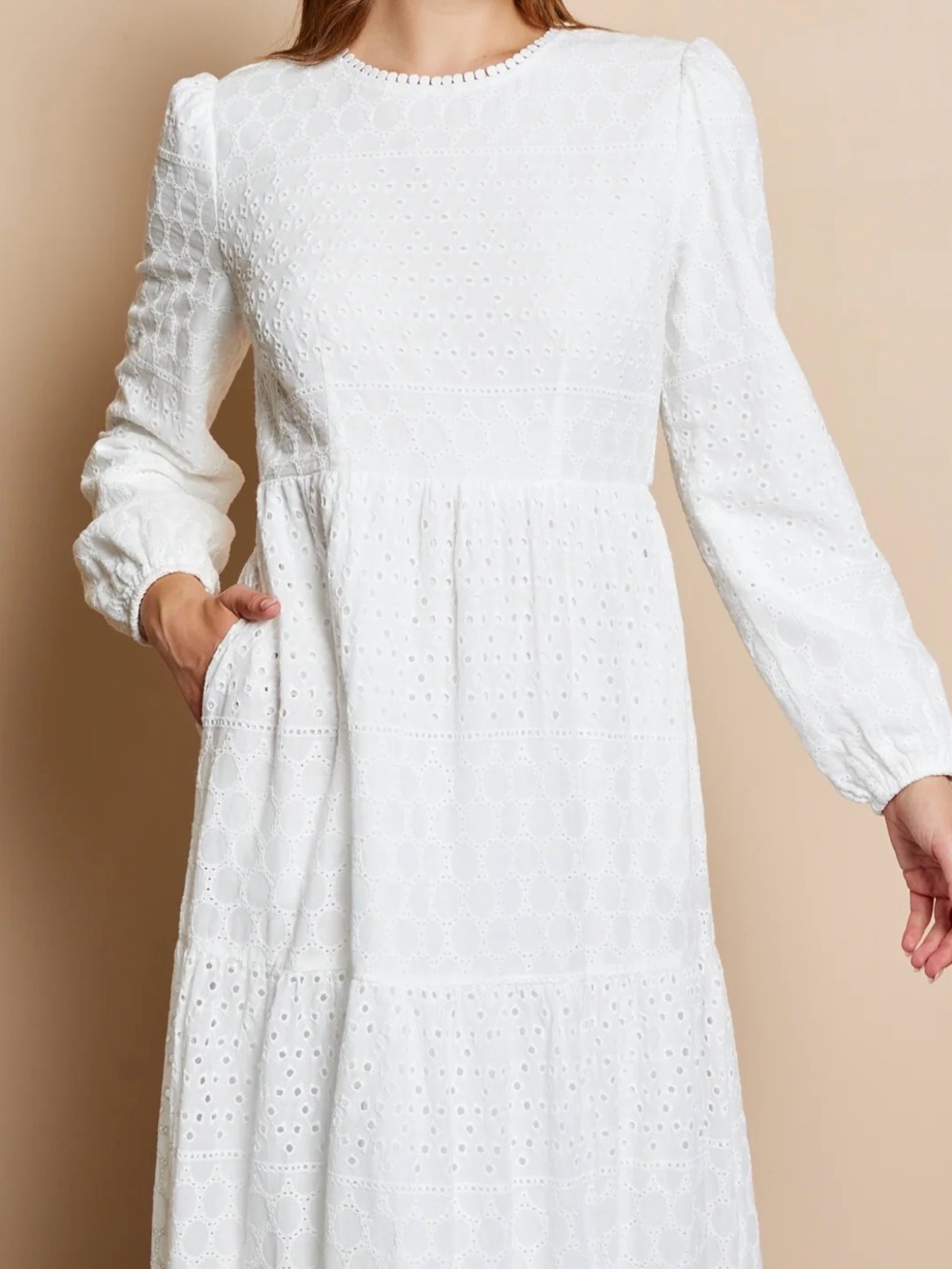 The White | Sunny White Eyelet Temple Maxi Dress XL - Picture 3 of 16
